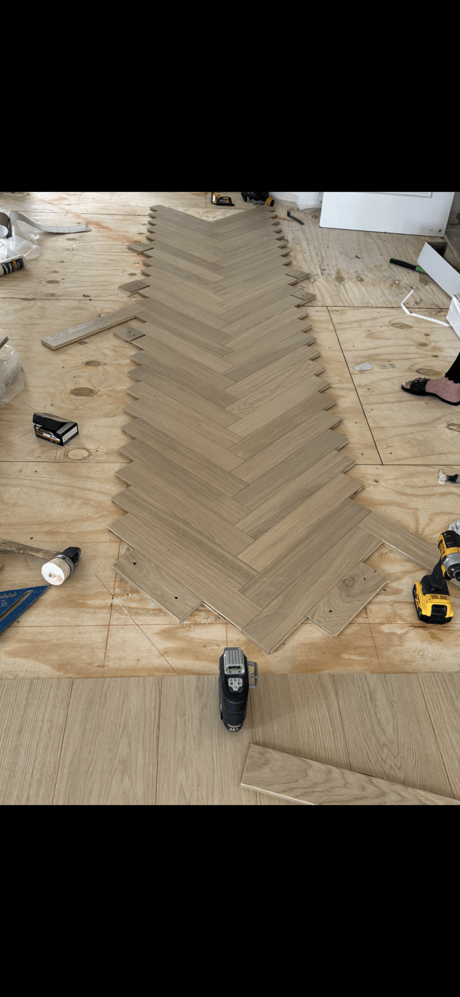 herringbone floor preparation in west palm beach residency by florida hardwood floors.