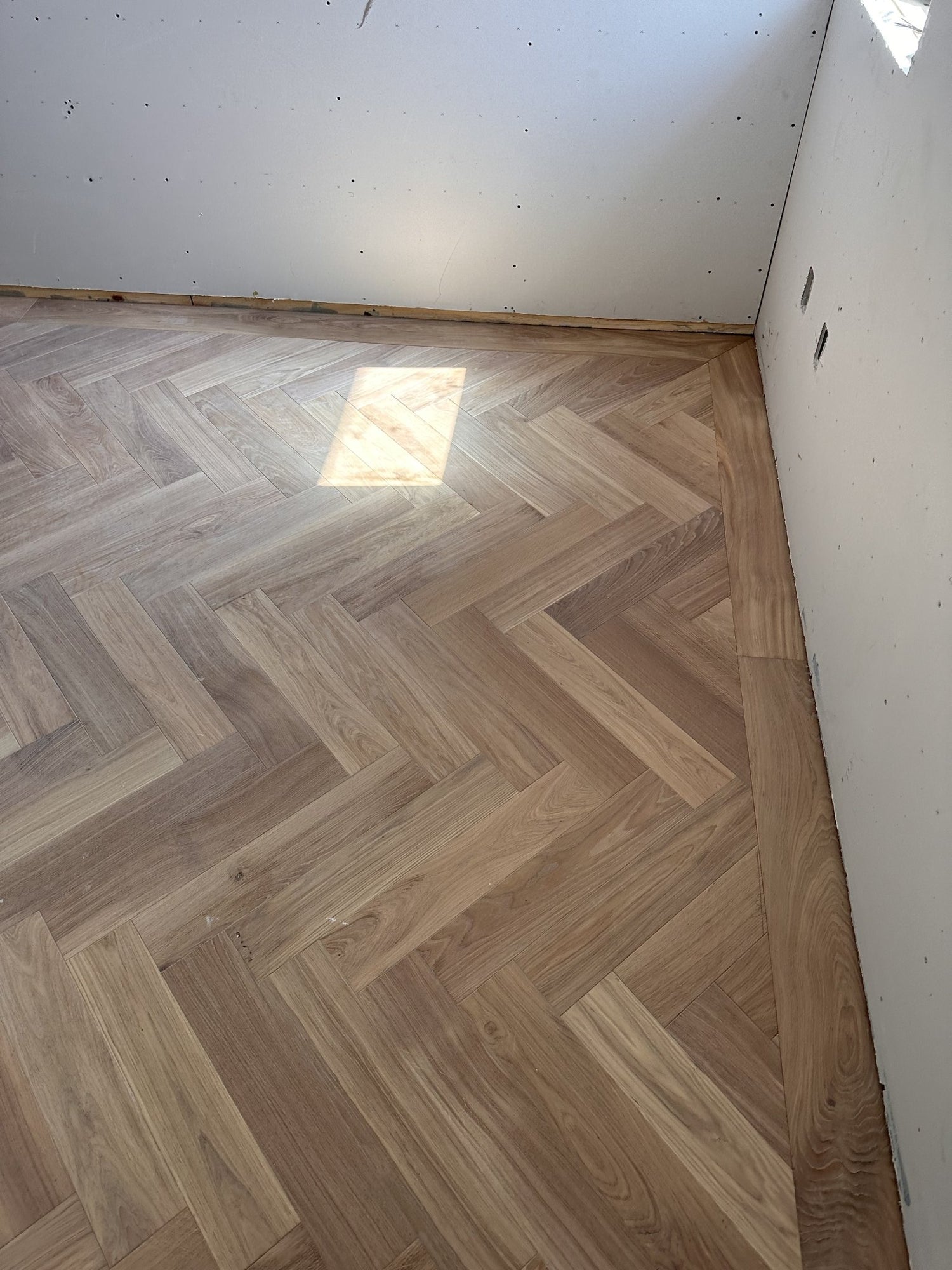 Herringbone Floor Installed in west palm beach home. Bedroom Picture