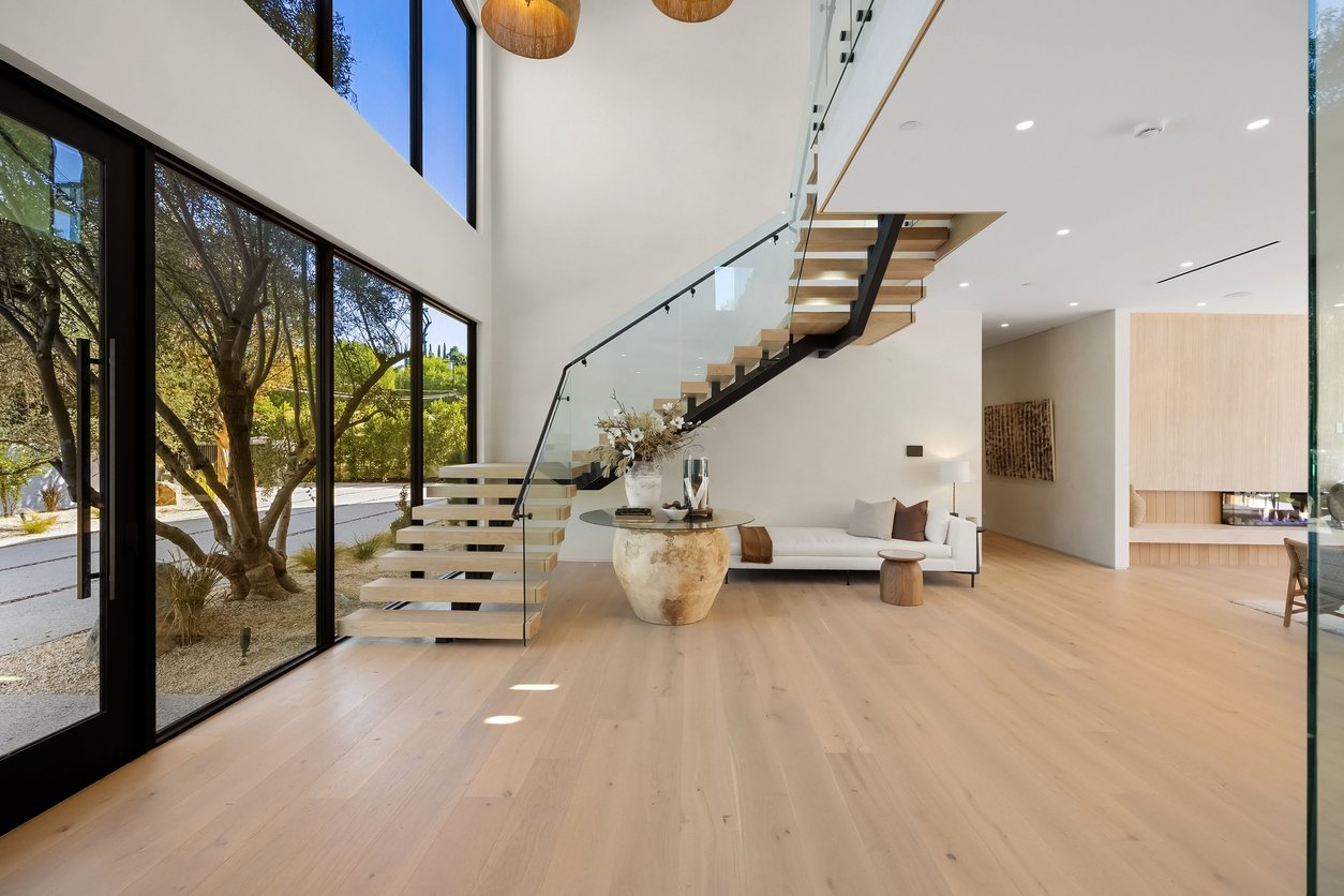 Engineered Wood Installed in miami beach home . With Wood stair installed 