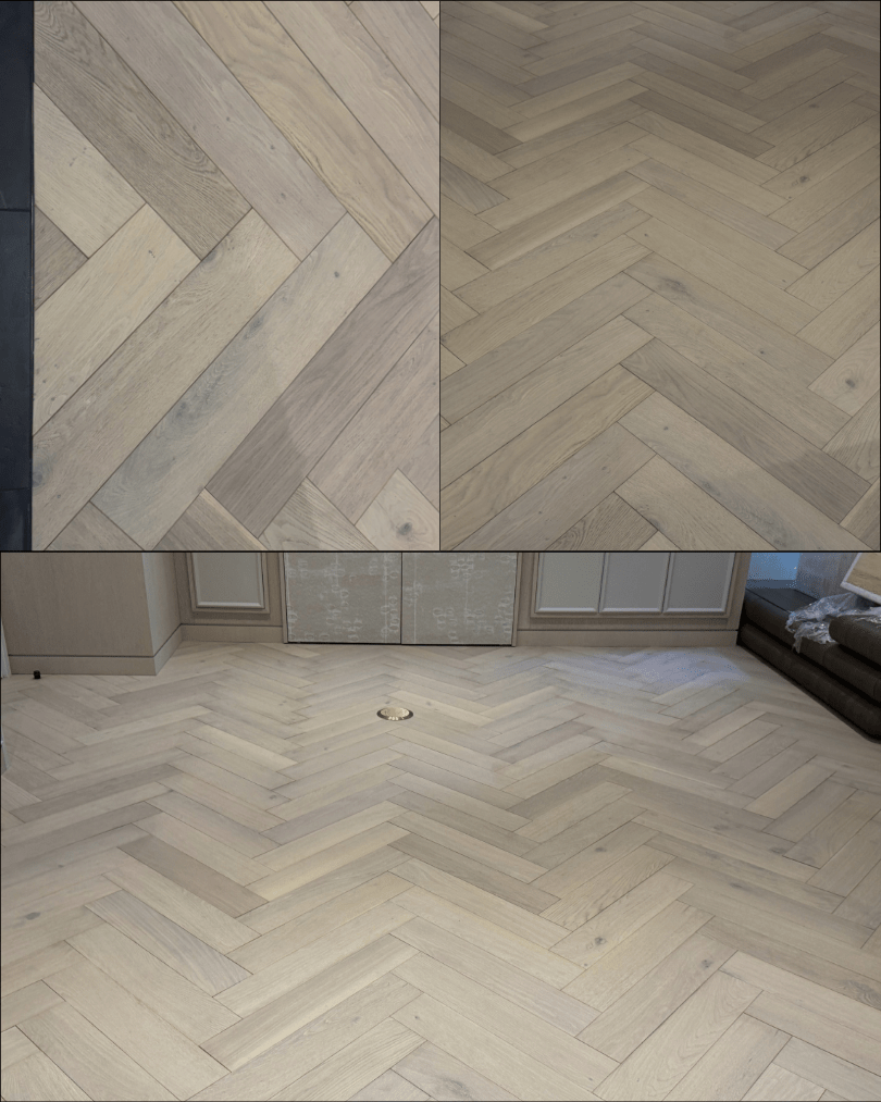 herringbone wood floor installed in miami beach residence by florida hardwood floors