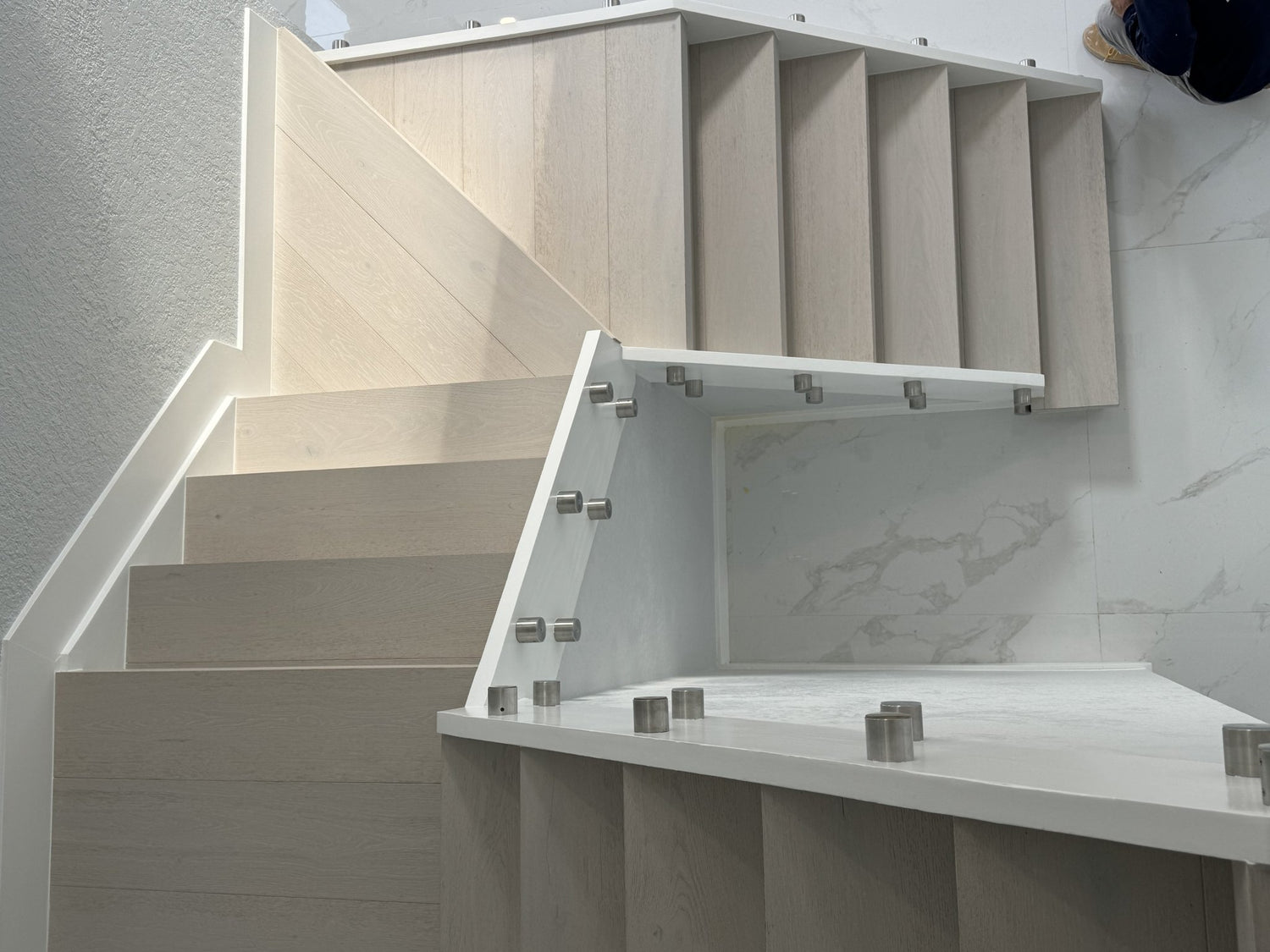 engineered wood stair installed